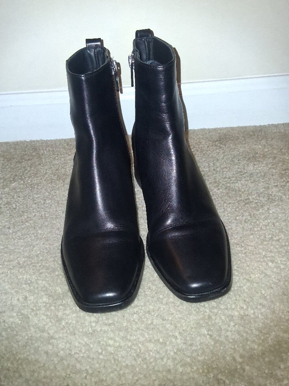 🖤 Antonio Melani Roxie Leather Black Dress Booties Size 6.5🖤